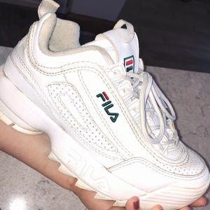 Unique Green & Red Fila Disruptor sneakers